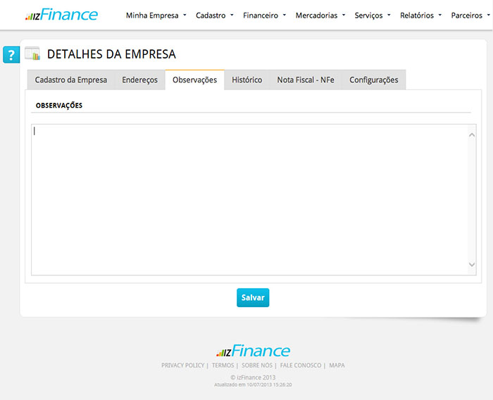 Tela de Cadastro da Empresa - Imagem 3
