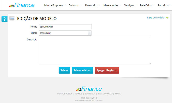 Tela de Cadastro de Marcas, Modelos e Categorias - Imagem 4