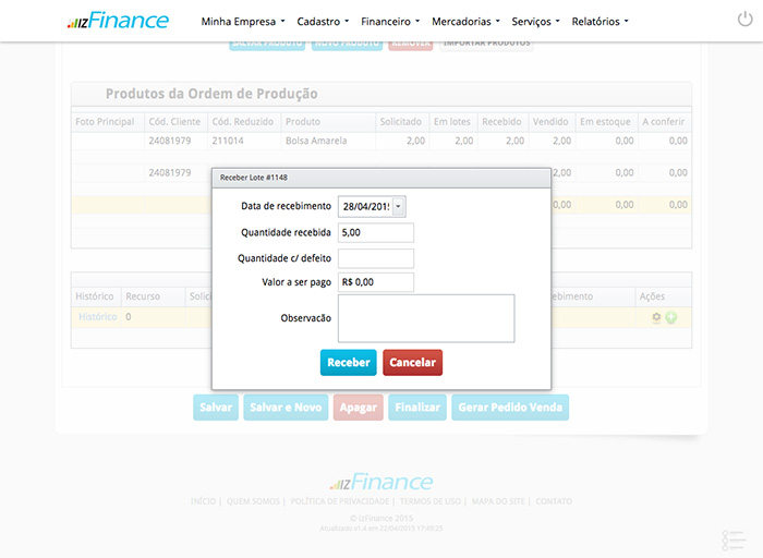 Tela de Ordem de Produção - Imagem 4