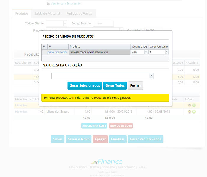 Tela de Ordem de Produção - Imagem 7