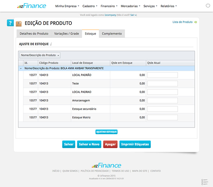 Tela de Cadastro de Produto - Imagem 4