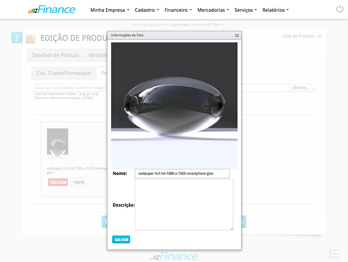 Tela de Cadastro de Produto - Imagem 7