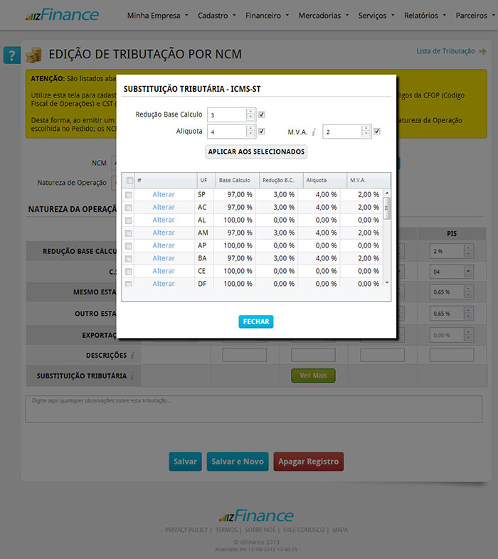 Tela de Tributação - Imagem 11